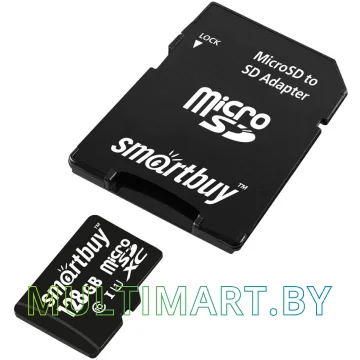 Карта памяти SmartBuy microSDXC Class 10 128GB (SB128GBSDCL10-01)